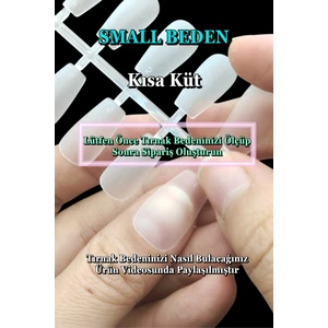 Easy Beauty 100 Adet Jel Tips SMALL Beden KÜT KISA Takma Tırnak Seti. Özel Kutuda ve Yapıştırıcı Hediyeli
