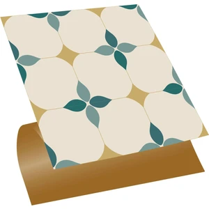 Kendinden Yapışkanlı Zümrüt Çiçekli Desenli Pvc Karo 30X30 cm (33 Adet) 3 M2