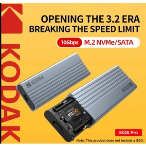 E020 Pro M2 Nvme+Sata Muhafaza Kutusu Çift Protokol CE Lisanslı 2280/2260/2242/2230/ 10Gbps 3.2 Yüksek Hızlı Son Nesil Teknoloji Metal Sağlam