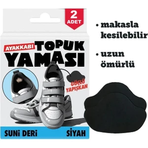 Ayakkabı Topuk Yaması 2 Adet Kendinden Yapışkanlı Ayakkabı Tamir Bandı Siyah