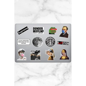 Aesthetic Temalı Laptop Sticker (12 Adet)