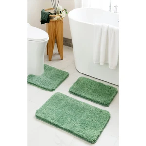 Home - %100 Doğal Kaymaz Taban Yıkanabilir Çağla Shaggy 3’lü Banyo Halısı,Paspas