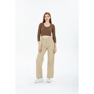 Alissa 90's Kar Yıkama Kar Gri Likralı Süper Yüksek Bel Wide Leg Salaş Jeans Palazzo Pantolon