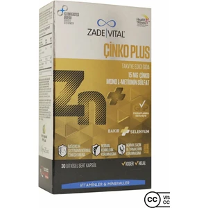 Zade Vital Çinko Plus 15 Mg 30 Kapsül