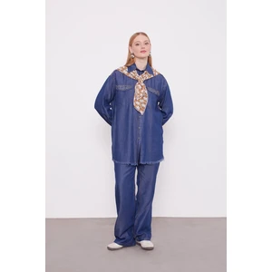 K.mavi Cep Taşlı Denim Ikili Takım