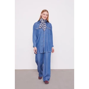 A.mavi Cep Taşlı Denim Ikili Takım