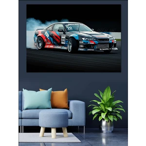 Yarış Arabası Pistte Dekoratif Kanvas - Mdf Ahşap Tablo