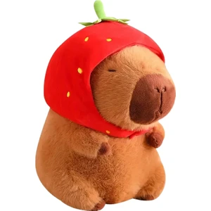 23CM Capybara Peluş Simülasyonu Capibara Anime Tüylü Oyuncak Sevimli Bebek Doldurulmuş Hayvanlar Yumuşak Bebek Peluş Noel Şükran Günü Hediyesi  (Yurt Dışından)