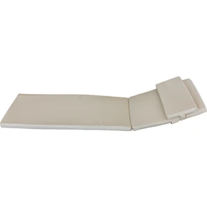 Yastıklı Katlanabilir Şezlong Minderi 180 x 55 x 5, Krem, Sünger Dahil