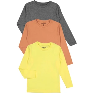 Kız ve Erkek Pamuklu 3'lü Set Düz Unisex Tişört - Çocuk Giyim