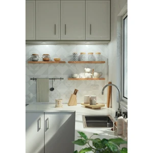 60  cm  3lü Safir Meşe Mdf Uçan Duvar Rafı Gizli Bağlantı Kitaplık