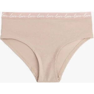 Rahat Kalıp Pamuklu Baskı Detaylı Yüksek Bel Kadın Külot