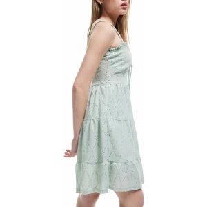 Bağlama Detaylı Kolsuz A Kesim Mini Elbise