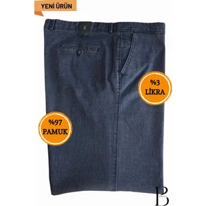 Rahat Kesim Likralı Pamuklu Erkek Baba Siyah Keten Pantolon