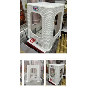 Büyük Boy Beyaz Plastik Tabure 4 Adet
