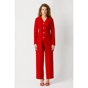 Yelek Ceket Pantolon Takım  Kırmızı