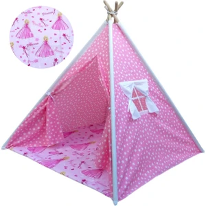 Neşeli Sepet Doğal Pamuk Çocuk Oyun Çadırı Kızılderili Çadırı Oyun Evi Elyaf Dolgu Minderli