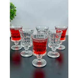 6 Kişilik Cam Ayaklı Kahve Yanı Bardağı Bardak 105 ml