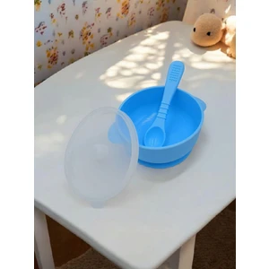 CKM Silikon Bebek Kapaklı Mama Kasesi ve Kaşık