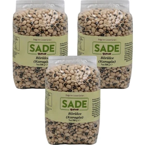 Sade Organik Sade Karagöz Börülce 500 gr 3 Lü Paket