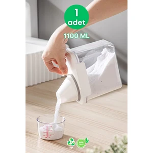 Grimor Life 1 Adet Sızdırmaz Depolama Sıvı Toz Deterjan Erzak Saklama Kutusu- Ölçekli Deterjan Kutusu 1100 ml