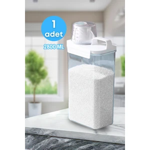 Grimor Life 1 Adet Sızdırmaz Depolama Sıvı Toz Deterjan Erzak Saklama Kutusu- Ölçekli Deterjan Kutusu 2800 ml