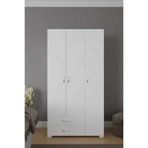 Mavera 3  Kapaklı 2 Çekmeceli Gardrop, Beyaz, 90 cm