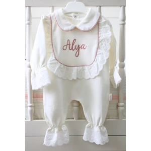 Babies First - Isimli Nakışlı 4'lü Bebek Tulum Seti – Kişiye Özel Yeni doğan Kıyafeti Şapka, Eldiven ve Battaniyeli | Bebek Hediyesi 0-3 Ay