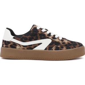 Kadın Leopar Bağcıklı Kalın Tabanlı Sneaker 25SFD430514