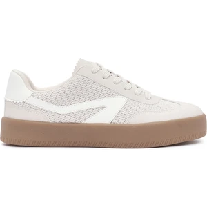 Kadın Bej Bağcıklı Kalın Tabanlı Sneaker 25SFD430514