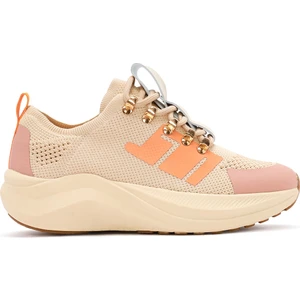 Zero Kadın Bej Kalın Tabanlı Bağcıklı Kumaş Sneaker 25SFD43166F