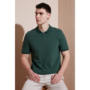 Pamuklu Regular Fit Yarım Fermuarlı Polo Yaka T Shirt Erkek Polo Yak T Shirt 5903008