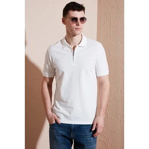 Pamuklu Regular Fit Yarım Fermuarlı Polo Yaka T Shirt Erkek Polo Yak T Shirt 5903008