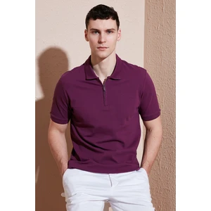 Pamuklu Regular Fit Yarım Fermuarlı Polo Yaka T Shirt Erkek Polo Yak T Shirt 5903008