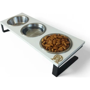 Yükseltilmiş Kedi Kaseleri 3 Paslanmaz Çelik Kase ile Küçük Kediler ve Yavru Köpekler Için 10° Eğimli,  Kusma Engelleyici Yükseltilmiş Kedi Mama Kaseleri, Ayaklı Stand