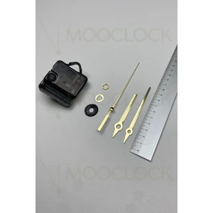 Saat Mekanizması, Akar Sessiz Duvar Saati Mekanizma, 14 mm Şaft, Akrep-Yelkovan-Saniye-(Askılı)Kısa