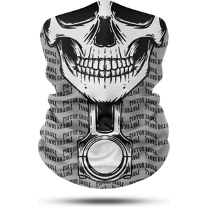 Piston Kurukafa Desenli Dikişsiz Dijital Baskı Baf Buff Bandana Boyunluk