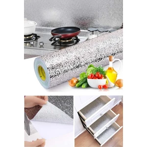 Mutfak Tezgah Üstü Çekmece Içi Folyo Kaplama Gümüş Yapışkanlı 10 Metre x 40 cm Kolay Silinir Lüx Mod
