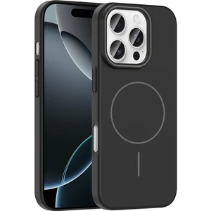 Apple iPhone 16 Pro Max Kılıf Magsafe Şarj Özellikli Ruby Silikon Kapak - Siyah