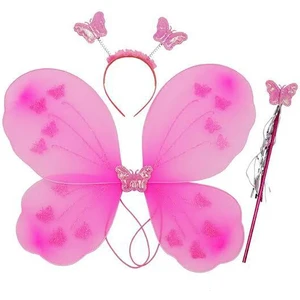 Kelebek Kanadı Seti Taç ve Asa 3'lü Takım Doğum Günü - Parti