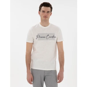 Pierre Cardin Erkek Ekru Slim Fit Tişört 50302567-VR019