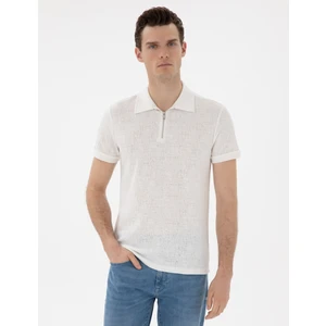 Pierre Cardin Erkek Ekru Slim Fit Tişört 50302586-VR019