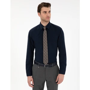 Pierre Cardin Erkek Lacivert Regular Fit Uzun Kollu Basic Gömlek 50307198-VR033