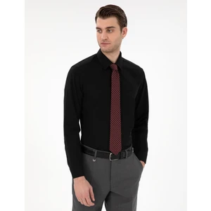 Pierre Cardin Erkek Siyah Slim Fit Uzun Kollu Basic Gömlek 50307297-VR046