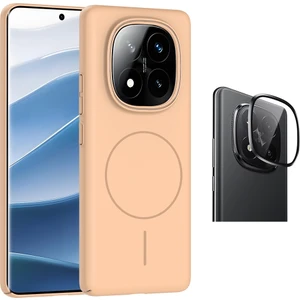 Xiaomi Redmi Note 14 Pro Plus Kılıf Magsafe Şarj Özellikli Zore Ruby Sert Kapak + CL-07 Kamera Lens Koruyucu