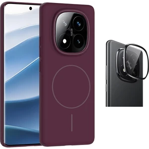 Xiaomi Redmi Note 14 Pro Plus Kılıf Magsafe Şarj Özellikli Zore Ruby Sert Kapak + CL-07 Kamera Lens Koruyucu