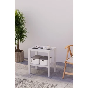 2 Katlı Dikey Raf, Plastik Sehpa, Balkon Rafı, Saksılık, Banyo Mutfak Rafı, Beyaz