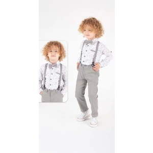 Miniko Kids Erkek Çocuk Gömlek Pantolon Papyon Pantolon Askısı Takım