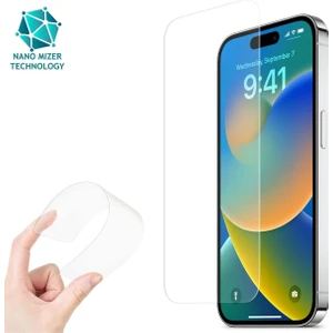 (Esnek Nano Cam) iPhone 14 Pro Uyumlu Ultra Ince Darbe Korumalı Esnek Nano Mizer Ekran Koruyucu