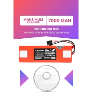 Roborock S50 Uyumlu Batarya (MAKSİMUM KAPASİTE) 7000mah Pil Robot Süpürge Batarya Değişimi